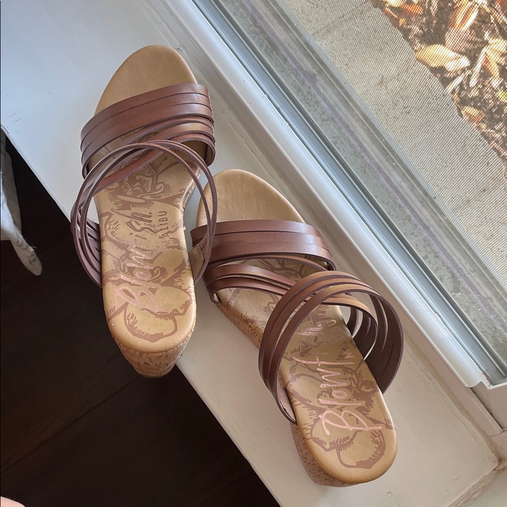 Blowfish Tan Strappy Sandals